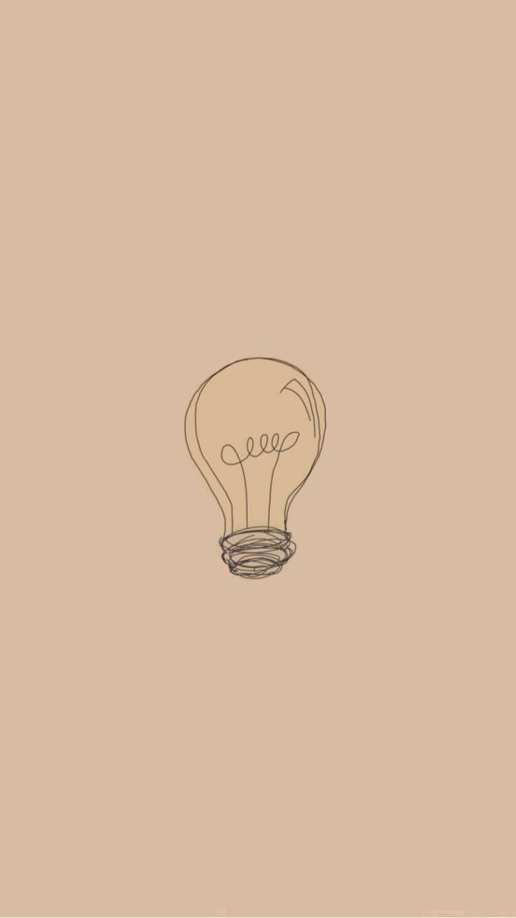 Neutral Iphone Light Bulb Art Wallpaper