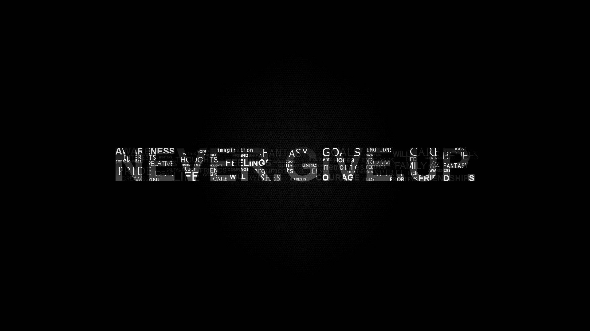 Never Give Up Word Collage Wallpaper
