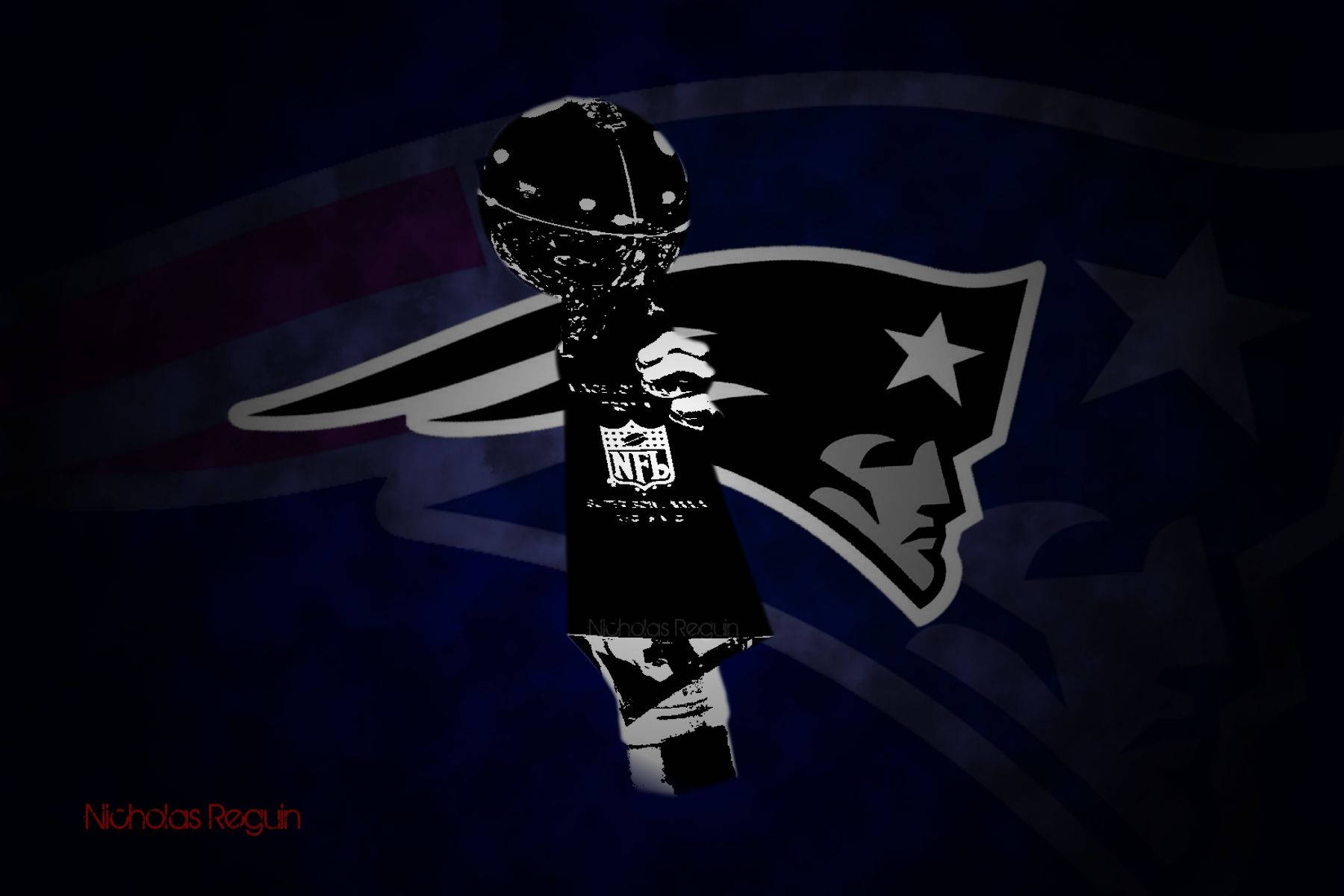 New England Patriots Logo In Black Wallpaper