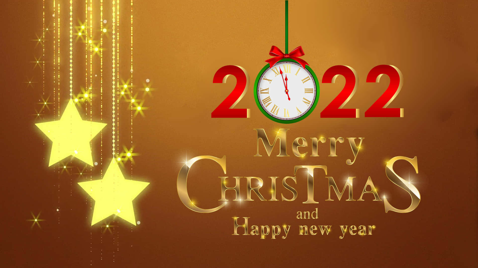 New Year 2022 Hanging Stars Wallpaper