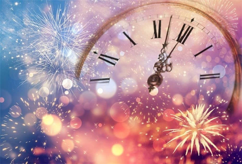 New Year Fancy Big Clock Wallpaper