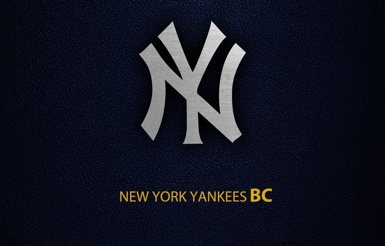 New York Yankees Bc Logo On Leather Wallpaper