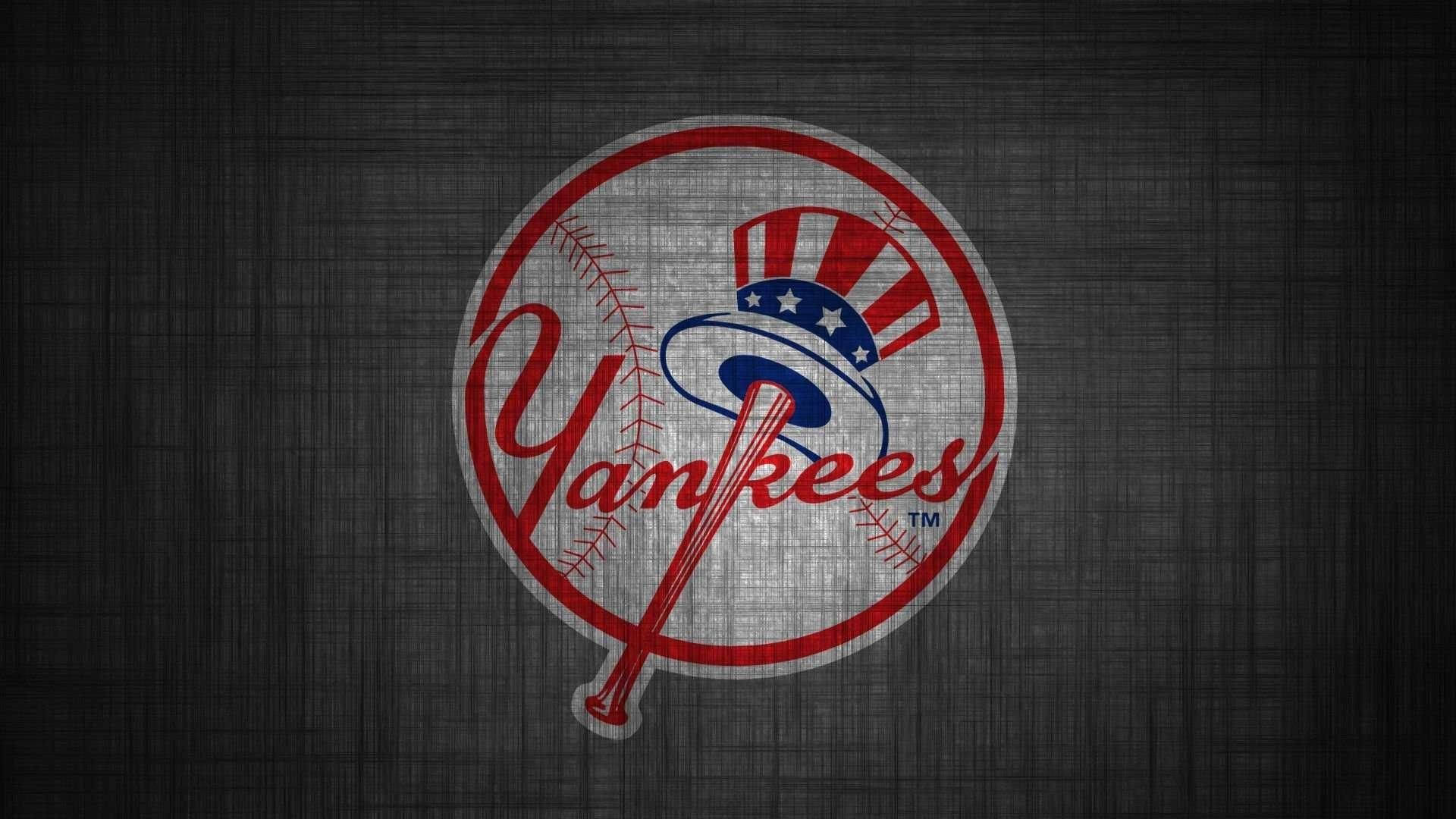 New York Yankees Gray Hat Bat Logo Wallpaper