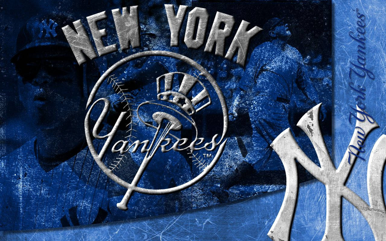 New York Yankees Logo Collage Art Wallpaper