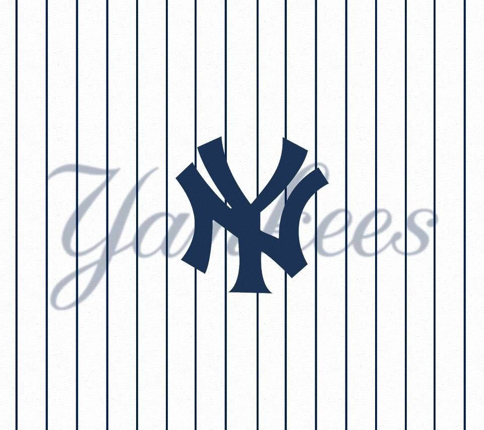New York Yankees Logo Text Pinstripe Wallpaper