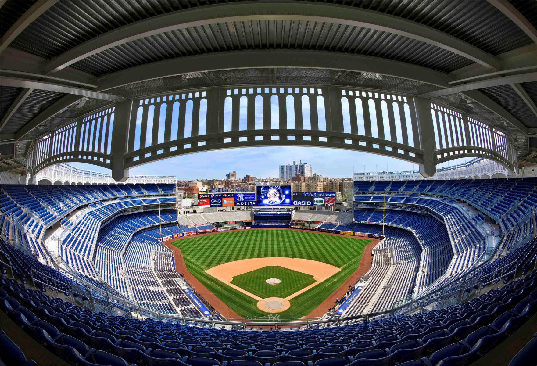 New York Yankees Stadium Fisheye Panorama Wallpaper