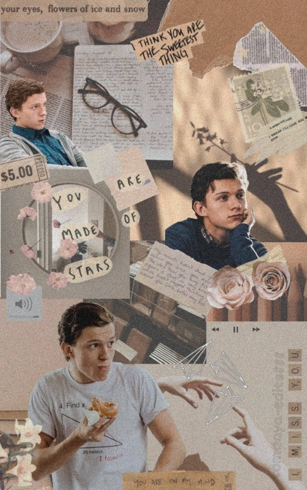 Newspaper Aesthetic Tom Holland Wallpaper