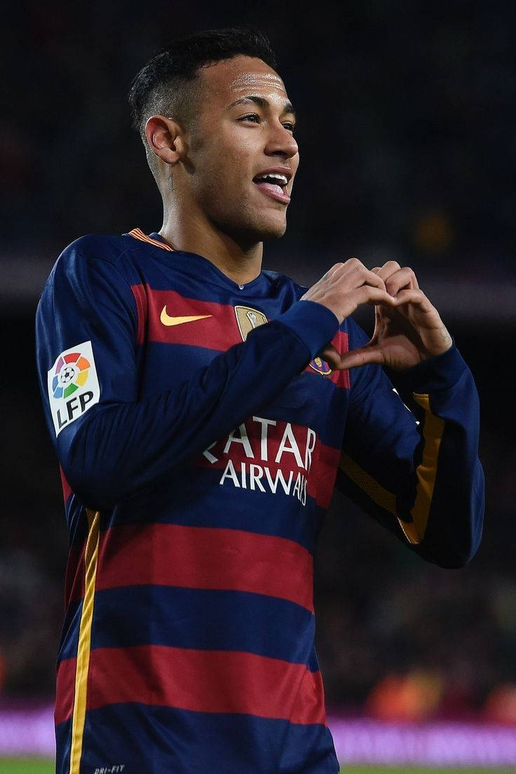 Neymar Jr. Heart Hand Symbol Wallpaper