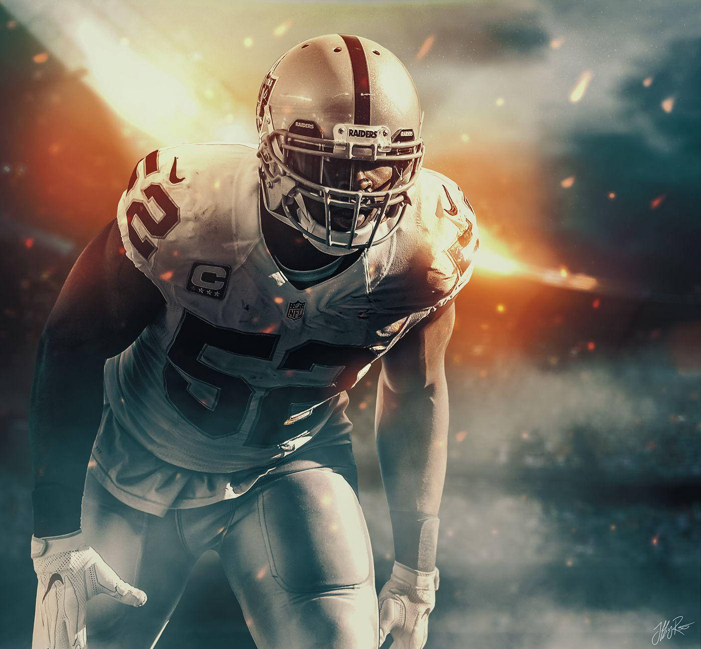 Nfl Chicago Bears Khalil Mack Graphic Design Wallpaper