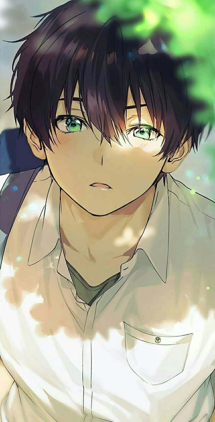 Nice Anime Guy Confused Green Eyes Wallpaper