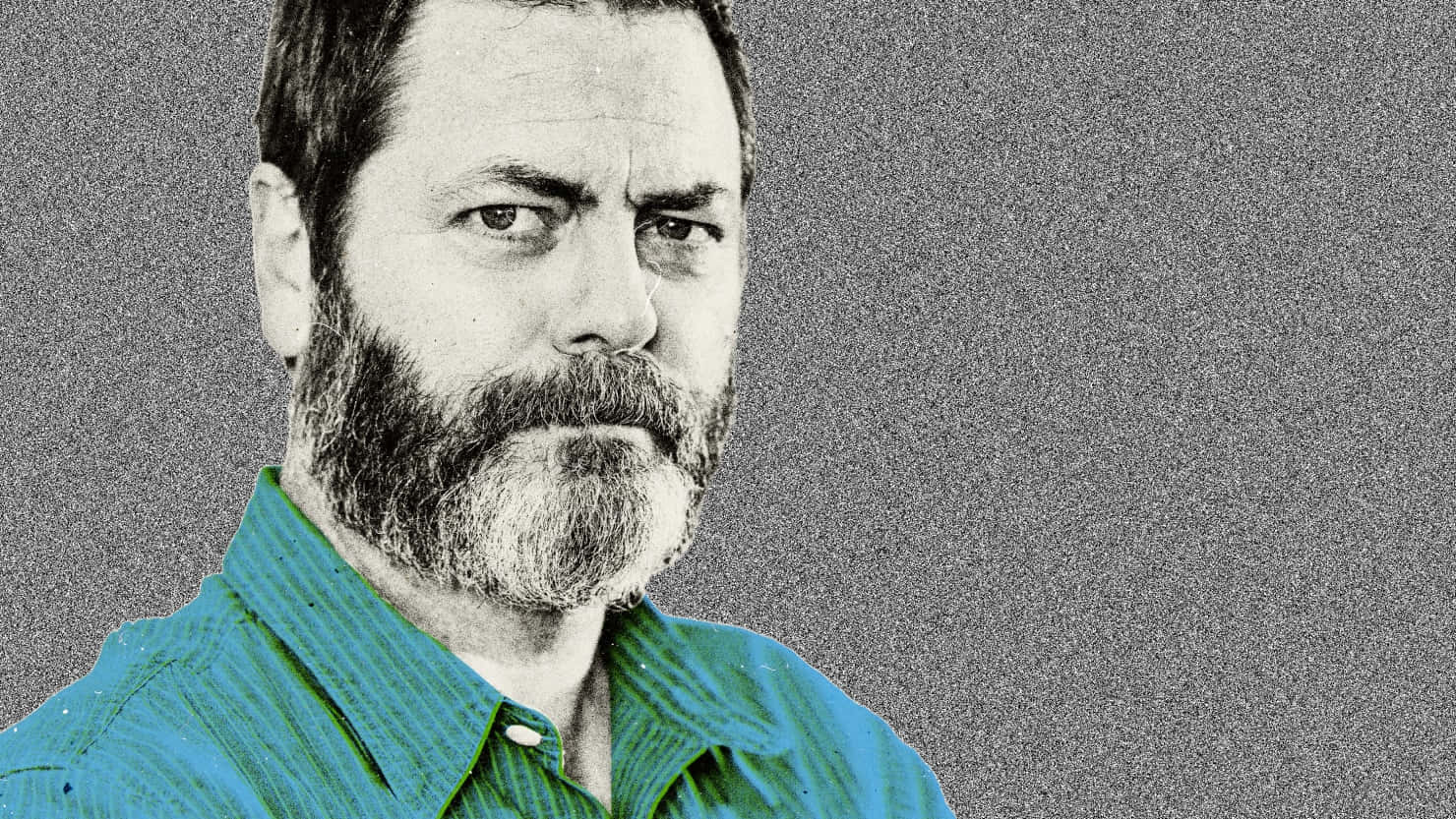 Nick Offerman Enjoying The Summer Outdoors Wallpaper