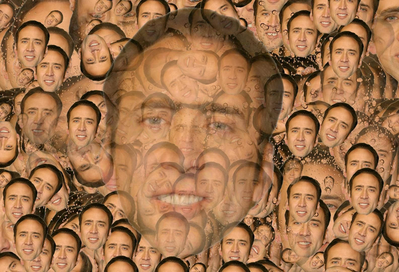 Nicolas Cage Face Pattern Wallpaper