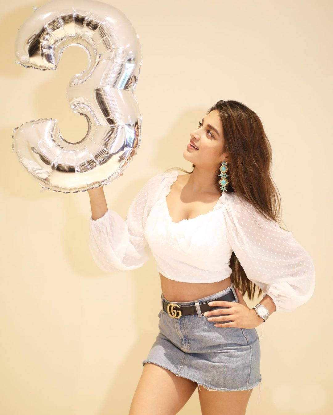 Nidhi Agarwal Instagram 3 Million Celebration Wallpaper