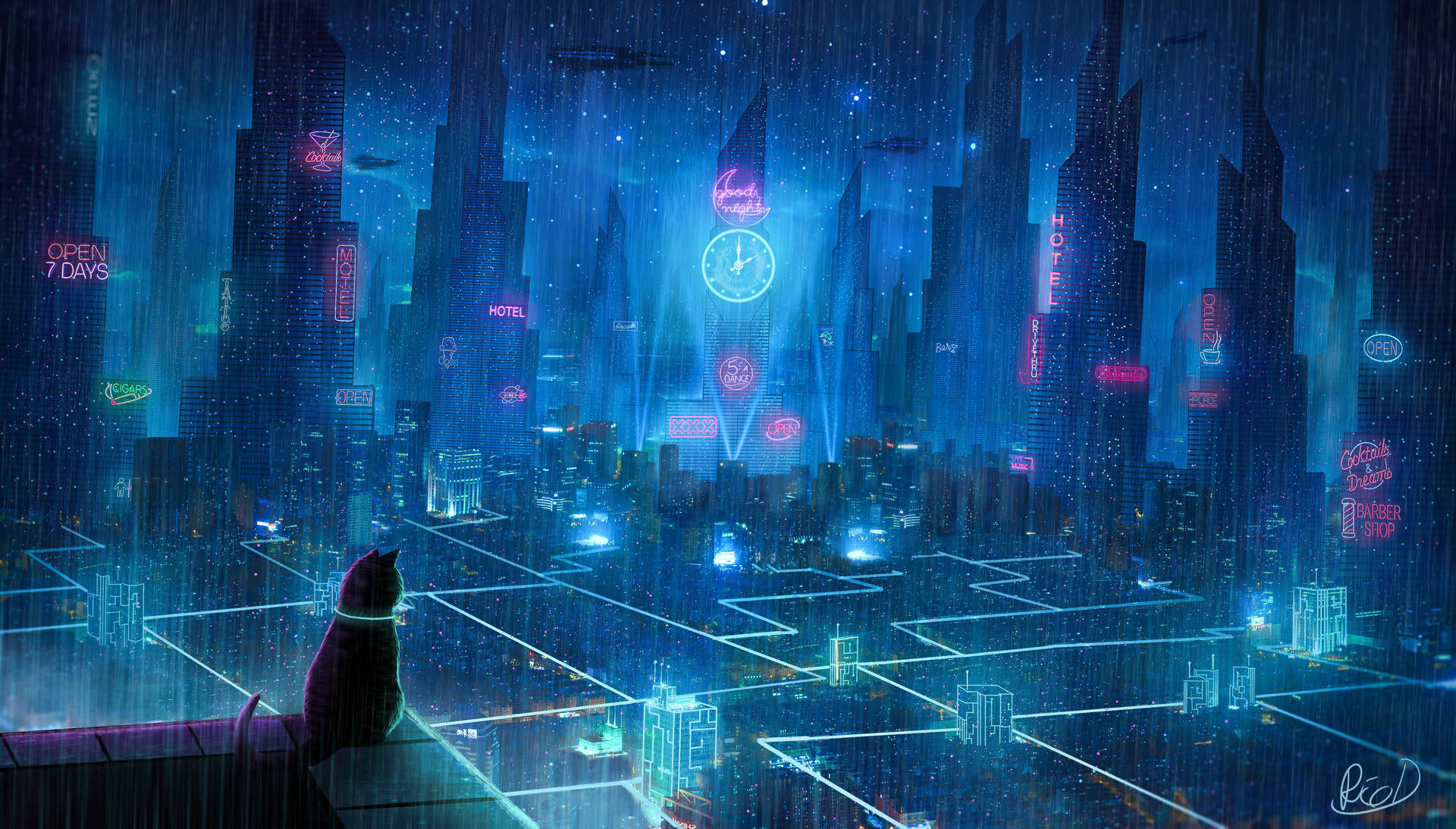 Night City Buildings Anime 4k Wallpaper