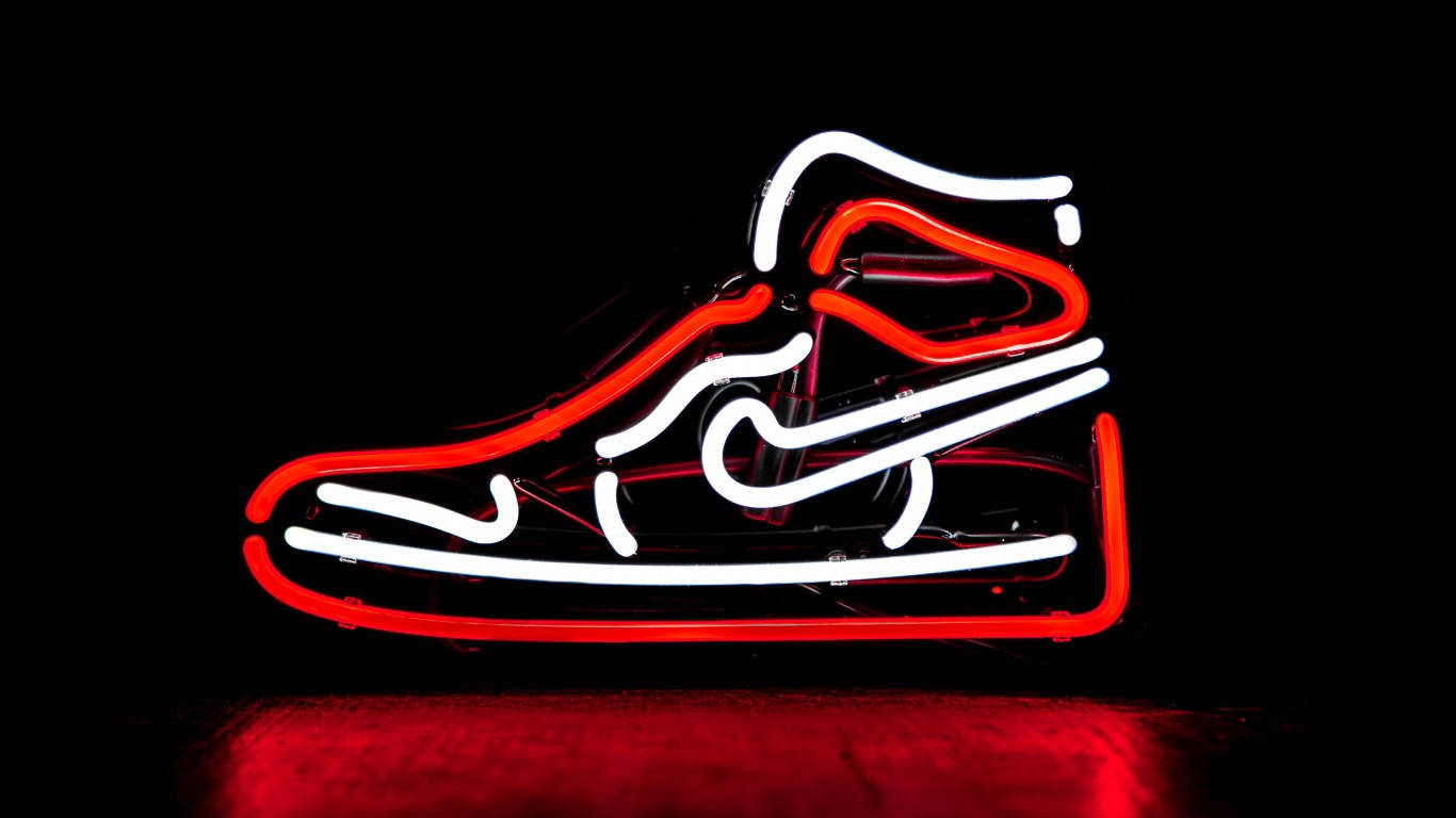 Nike Shoes Led Light Design Wallpaper