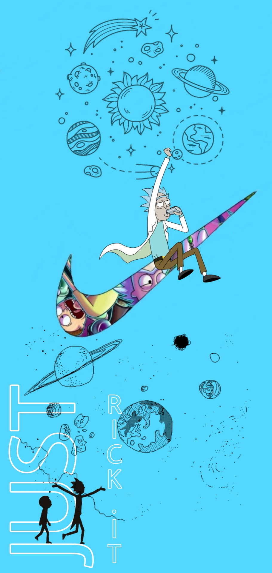 Nike X Rick And Morty Cool Poster Wallpaper
