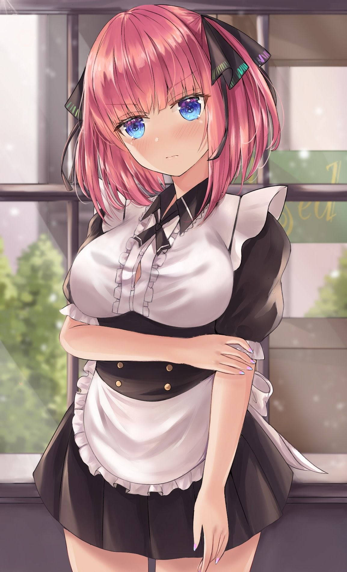 Nino Nakano Cute Maid Uniform Wallpaper