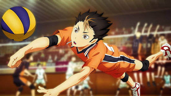 Nishinoya Spiking Haikyuu Desktop Wallpaper