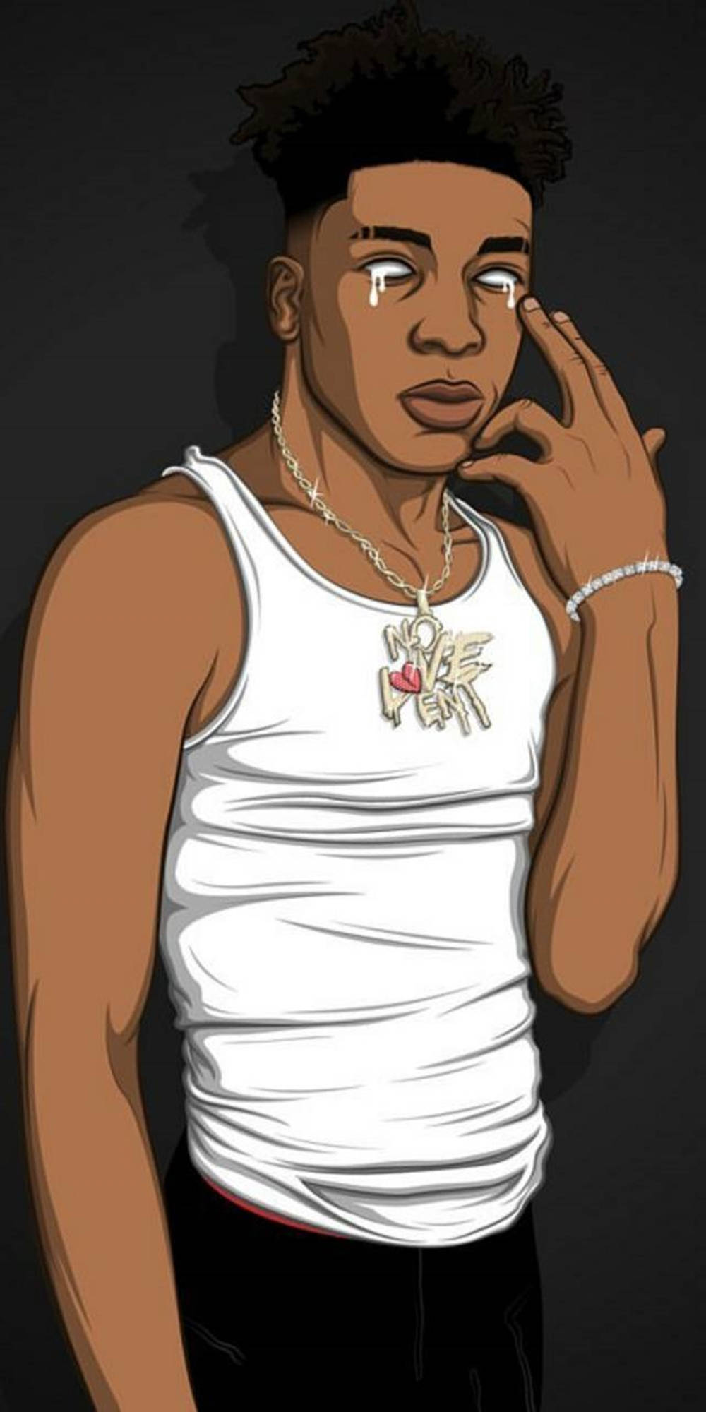 Nle Choppa Cartoon For Iphone Screen Wallpaper