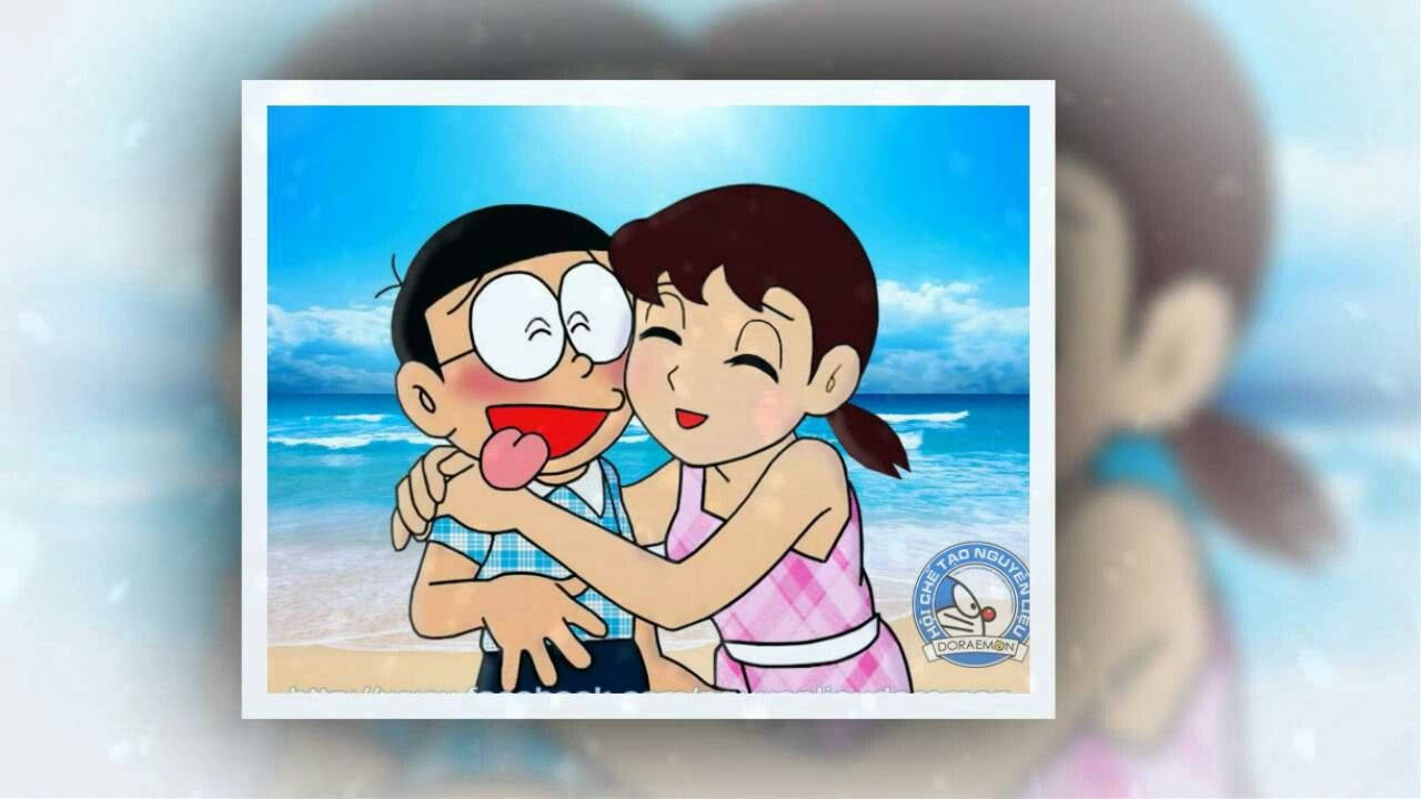 Nobita Shizuka Hd Beach Art Wallpaper