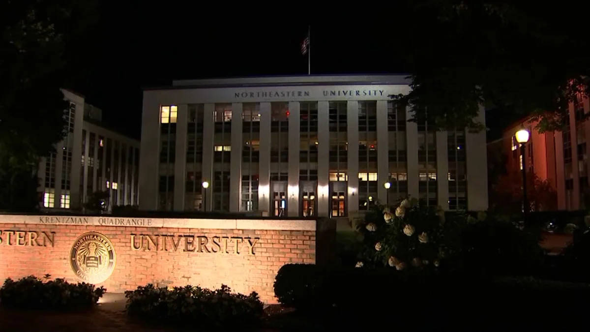 Northeastern University At Night Wallpaper