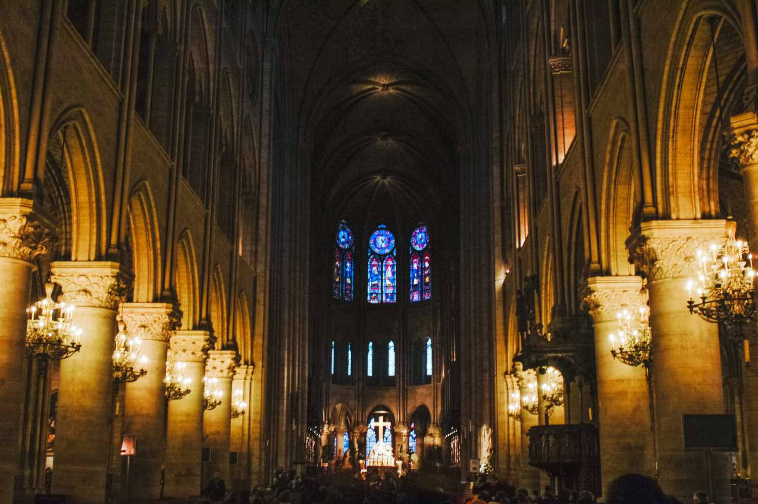 Notre Dame Dim Interior Wallpaper