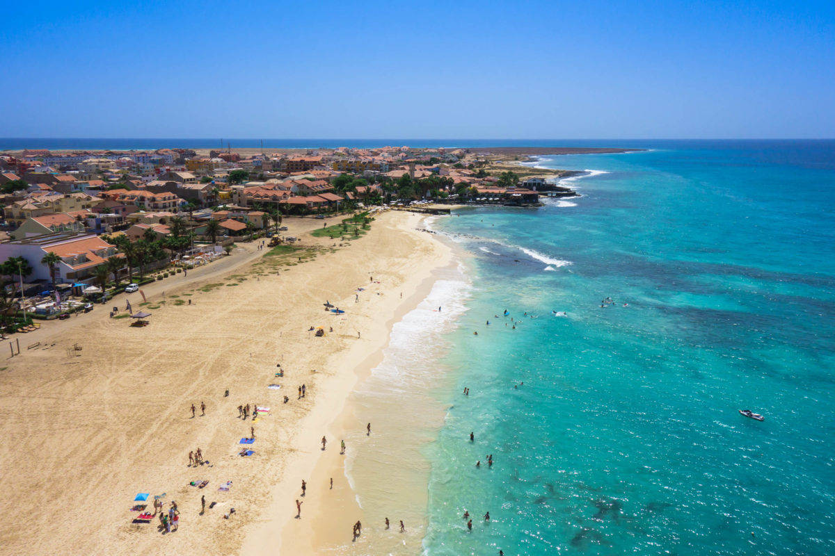 Ocean Green Beach In Cape Verde Wallpaper