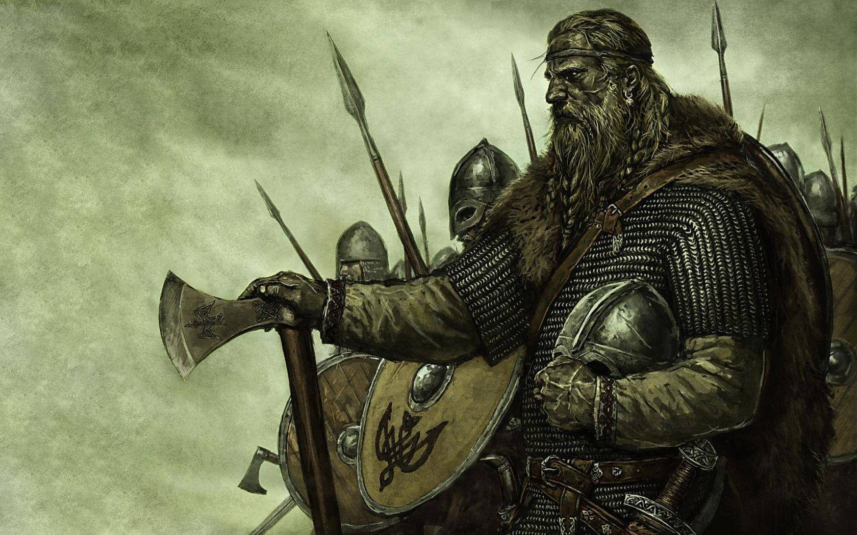 Odin With Norse Warriors Wallpaper