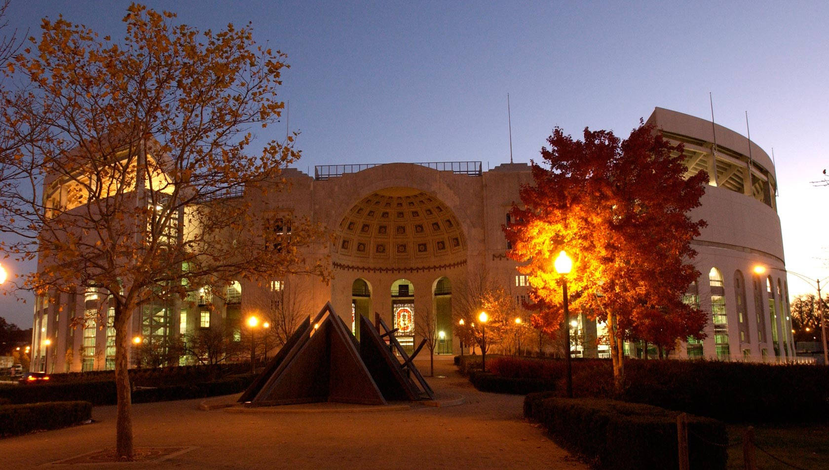 Ohio State University Stadium Entrance Dusk Wallpaper