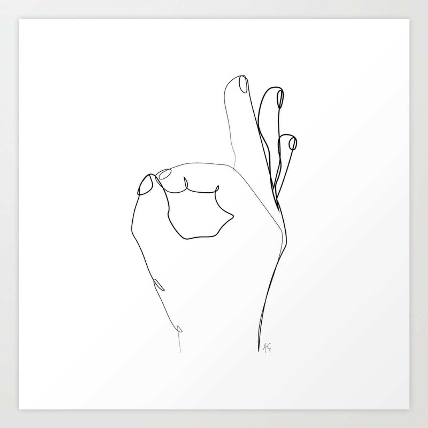 Okay Hand Sign Drawing Wallpaper