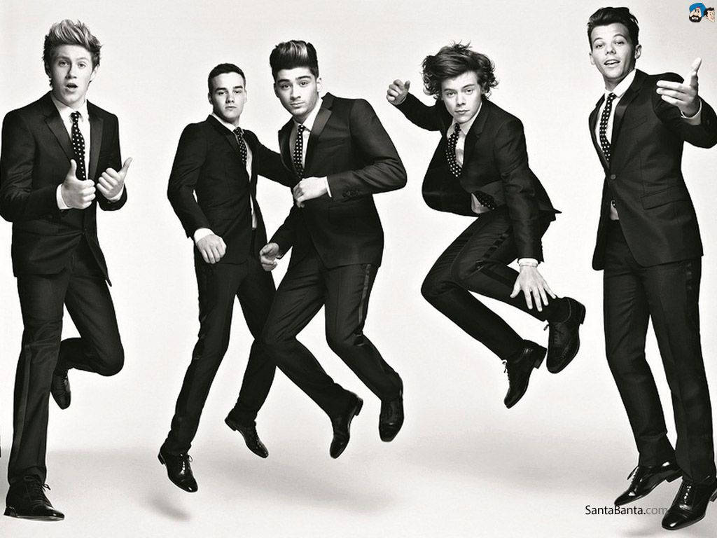 One Direction In Black Suit Wallpaper