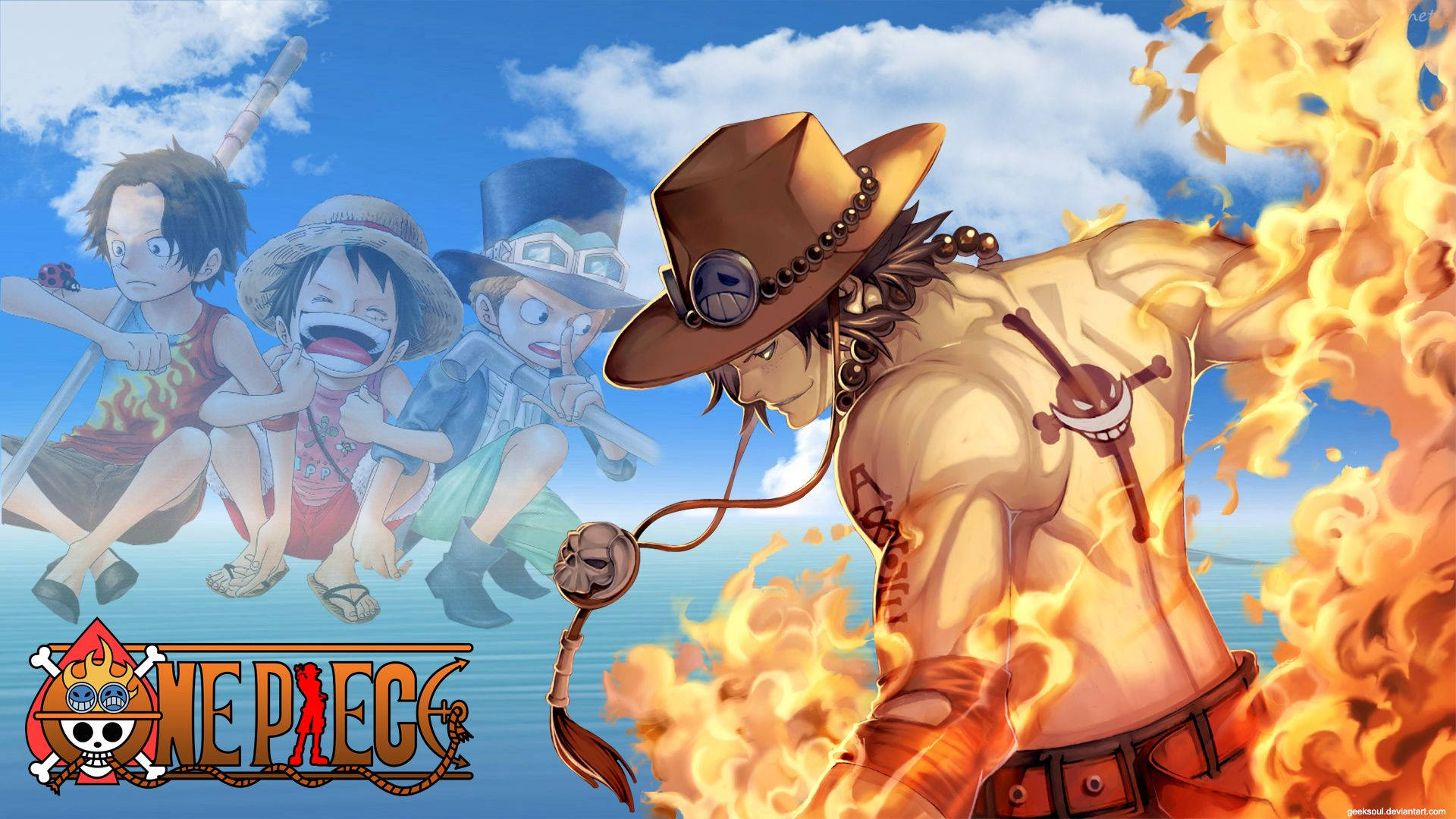 One Piece Crew Adventure At Sea Wallpaper