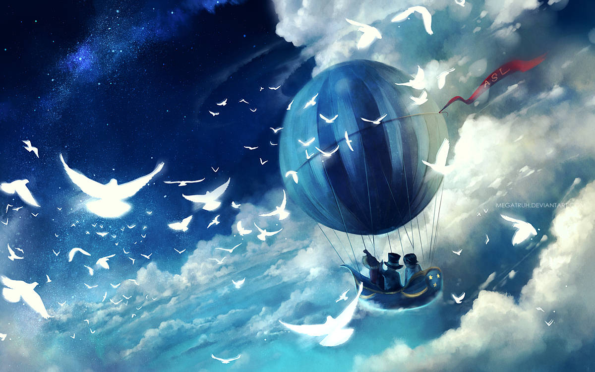 One Piece Desktop Hot Air Balloon Wallpaper