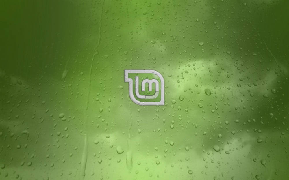 Operating System Linux Mint Logo Droplets Effect Wallpaper