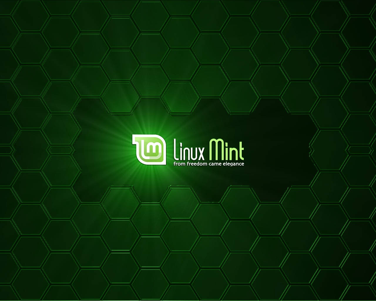 Operating System Linux Mint Logo Hexagon Grid Wallpaper