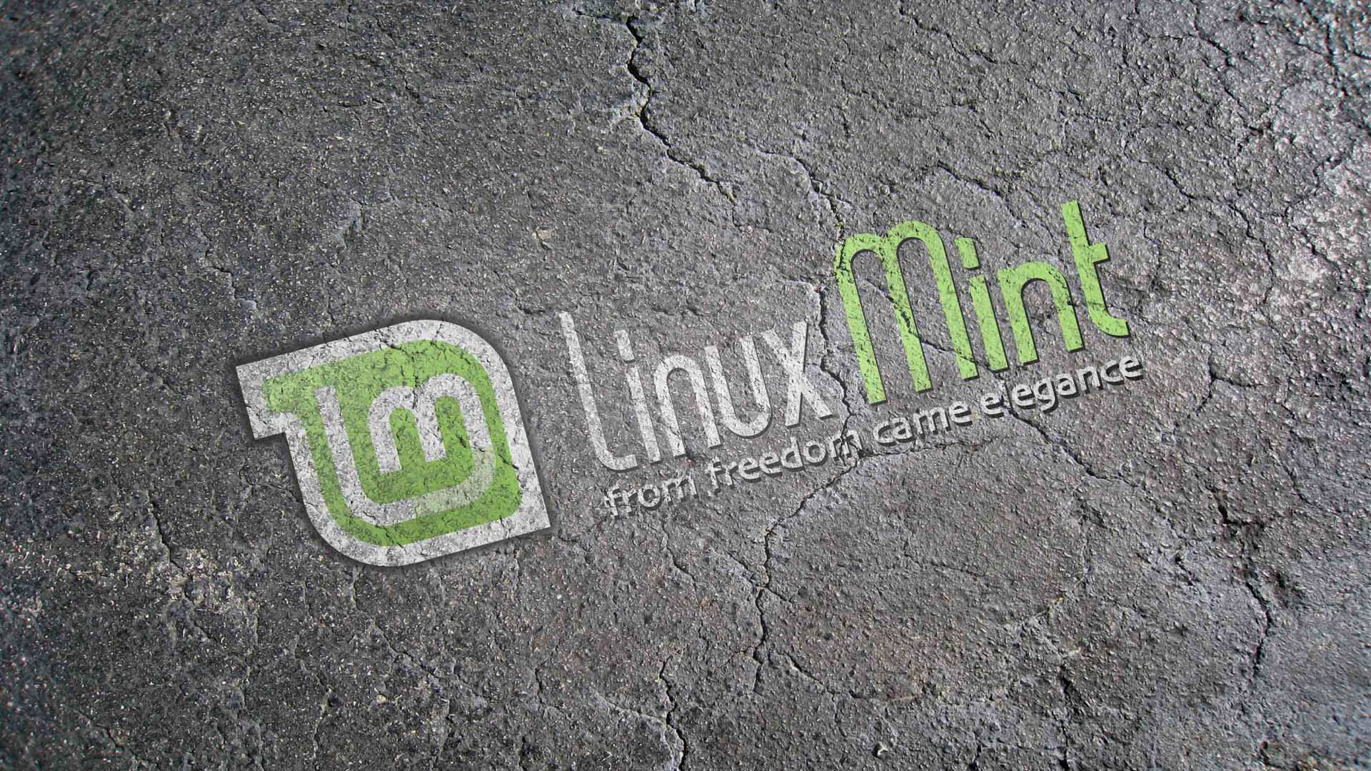 Operating System Linux Mint Logo On Cracked Ground Wallpaper