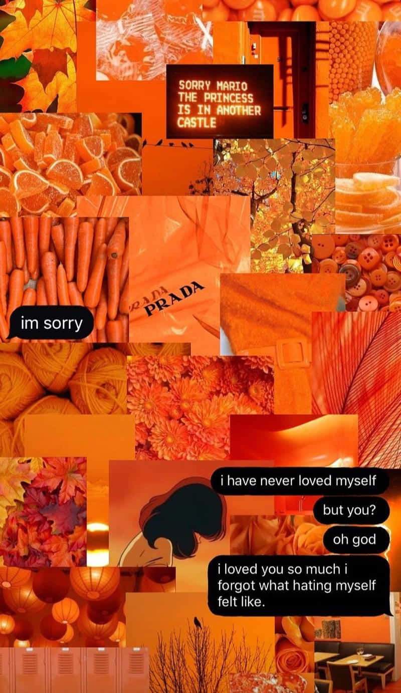 Orange Aesthetic Collage Wallpaper