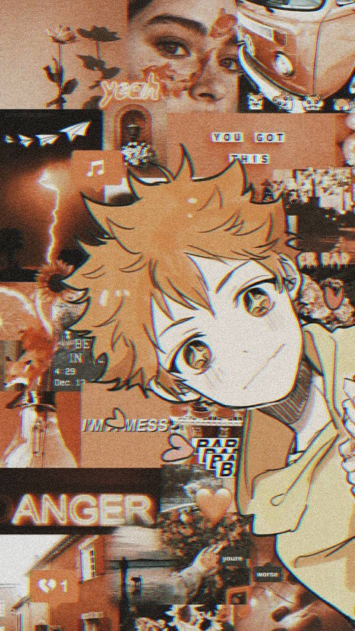 Orange Aesthetic Hinata From Haikyuu Wallpaper