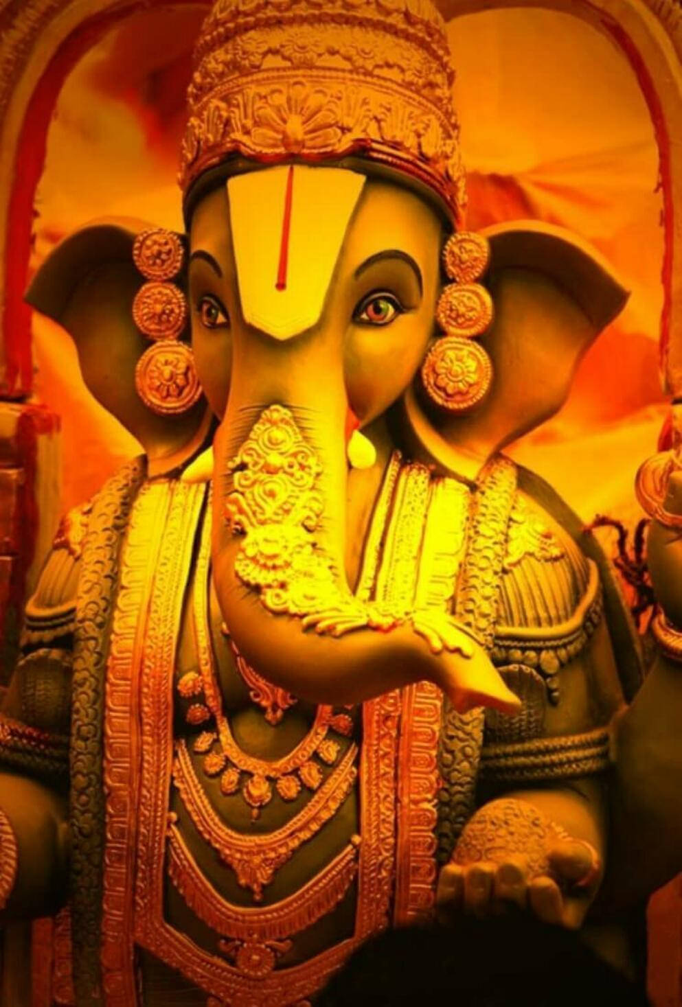 Orange Ganesh Mobile Wallpaper