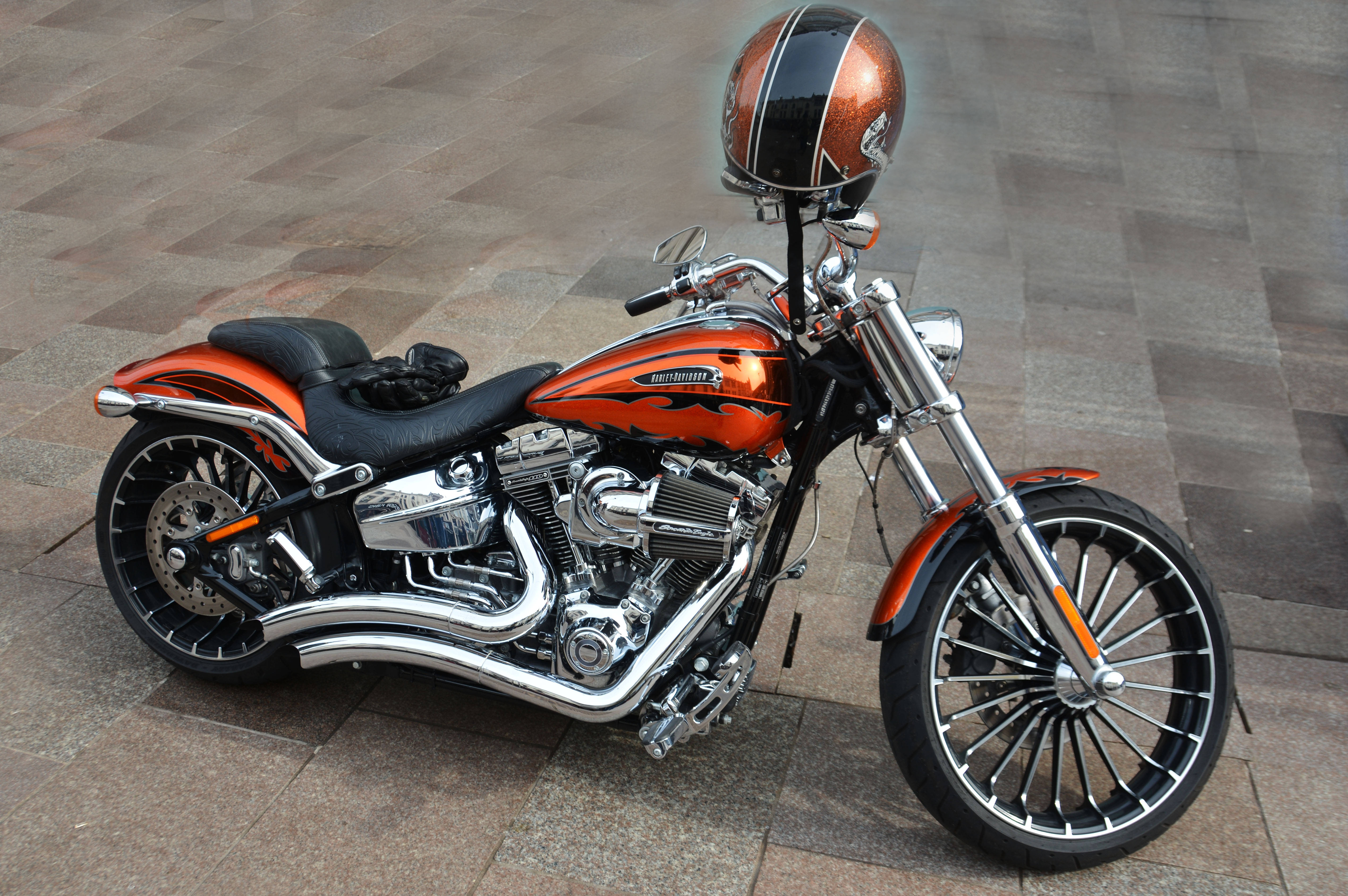 Orange Harley Davidson 1920x1080 Motorcycle Wallpaper