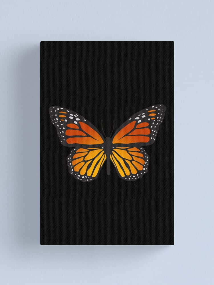 Orange Monarch Butterfly Art Print Illustration Wallpaper