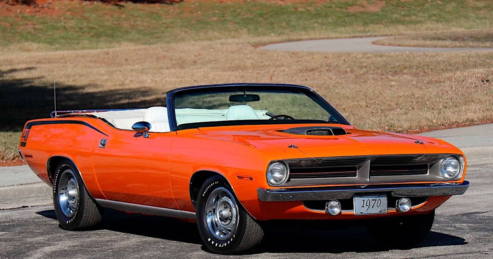 Orange Plymouth Barracuda Convertible Wallpaper