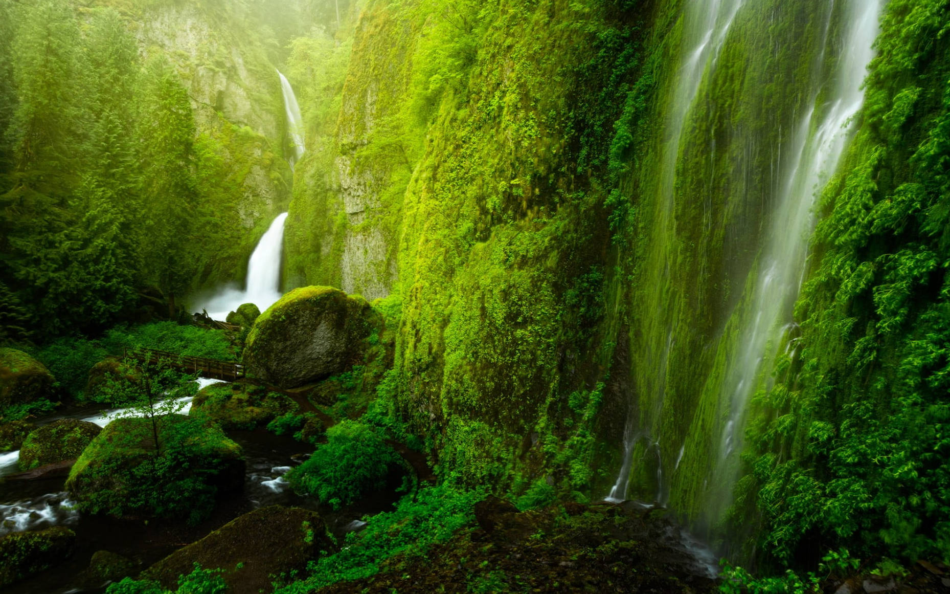 Oregon Wahclella Falls Wallpaper