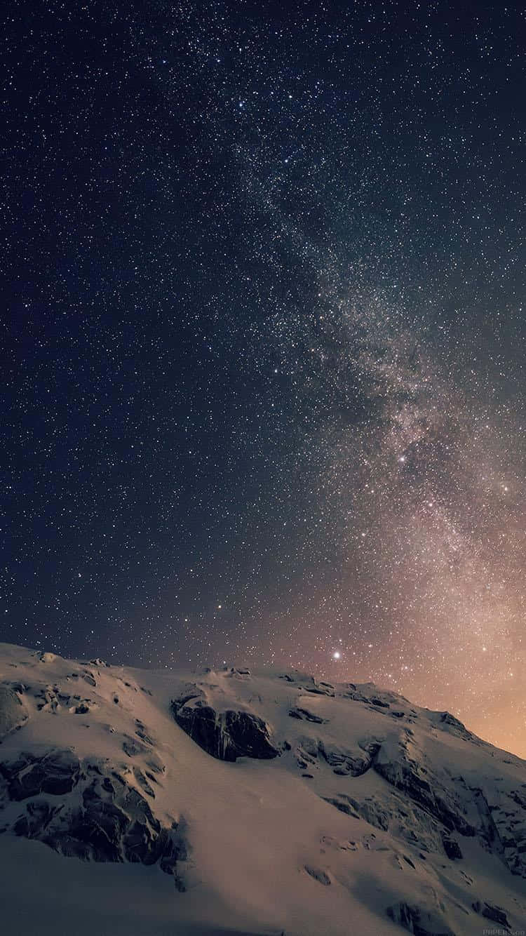 Original Iphone 5s Starry Sky Mountain Wallpaper