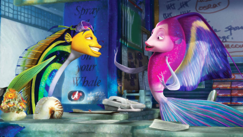 Oscar Facing Angie Shark Tale Wallpaper