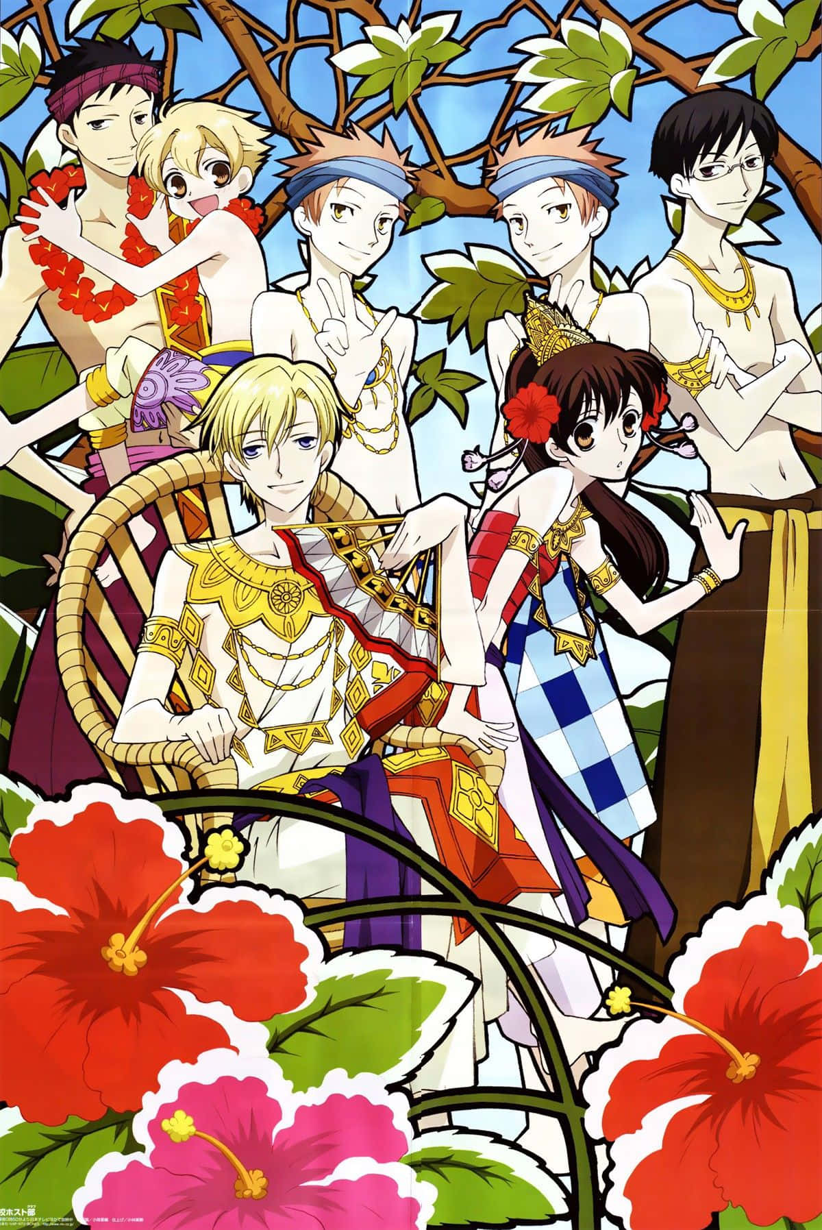 Ouran High School Host Club Members Posing In A Formal Attire Wallpaper