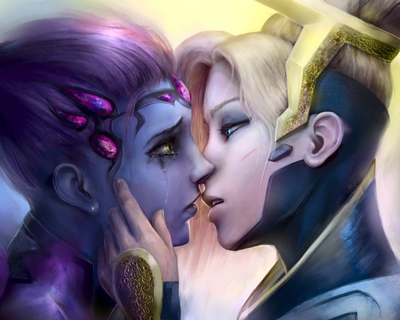 Overwatch Girls Kissing Art Wallpaper