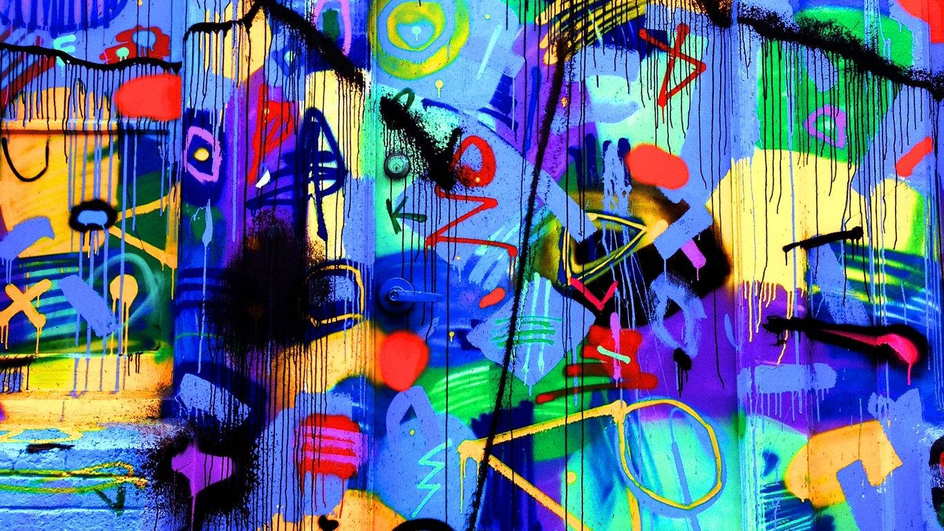 Paint Drips Graffiti Laptop Wallpaper