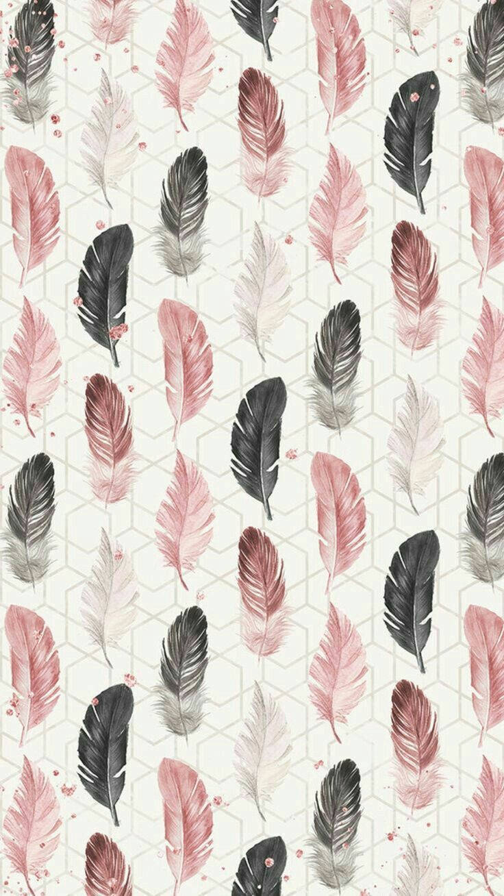 Painted Feathers Cute Iphone Lock Screen Wallpaper