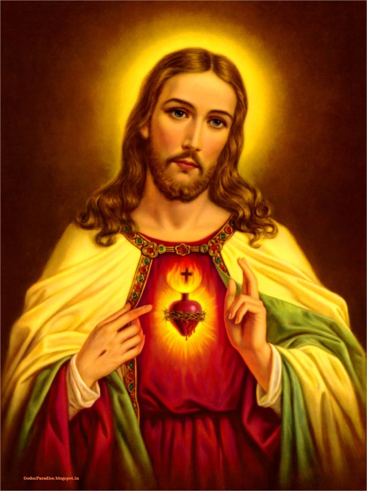 Painting Of Sacred Heart Of Jesus Wallpaper